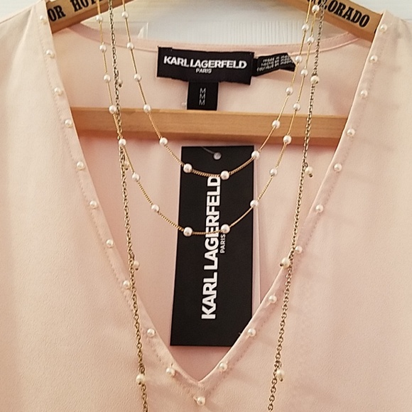 KARL LARGERFELD PARIS | Peachy Pearly Peasant Top - Picture 7 of 9